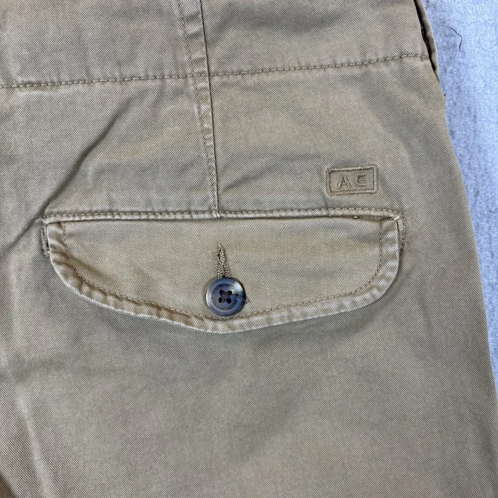 American Eagle Next Level Flex Khaki Chino Shorts Men 28‎ Tan Stretch Flat Front